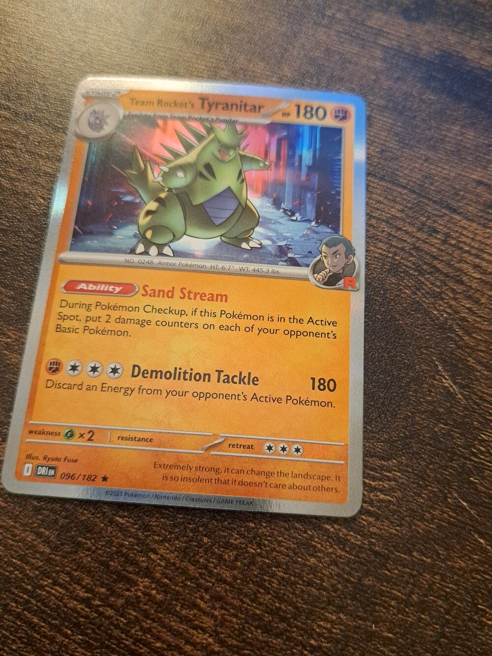 Pokémon TCG Team Rocket’s Tyranitar 096/182 Destined Rivals